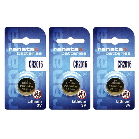 3 piles Renata CR2016, pile au lithium 2016