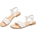 thumbnail image 2 of Women's Flat Slide Sandals Adjustable Ankle Strap Cross-strap Summer., 2 of 7