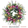 thumbnail image 2 of Sinkoo 20 Inch Spring Wreaths for Front Door, Spring Summer Silk Wreath with Green Leaves Artificial Tulip Flower Wreaths for All Seasons Window Wall Wedding Valentines Day Decor, 2 of 10