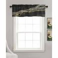 thumbnail image 3 of Black Marble Kitchen Valances for Windows Farmhouse Linen Window Valance Curtain for Living Room Window Treatment Gold Abstract Vintage Modern Grey Art Valance Rod Pocket Topper Drape, 42 x 12 Inch, 3 of 6
