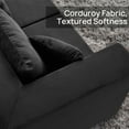 thumbnail image 2 of LUXAPA 140"Corduroy Sectional Sofa for Living Room, Comfy Cloud Couch with Movable Ottomans, Black, 2 of 8