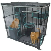 (2 pack) Kitty City Outdoor Cat Enclosure Catio with Mesh Walls, Zip Door, Fits Multiple Cats