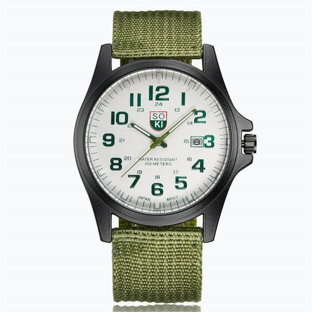 Couple Fashion Nylon Strap Analog Quartz Round Wrist Watch Watches