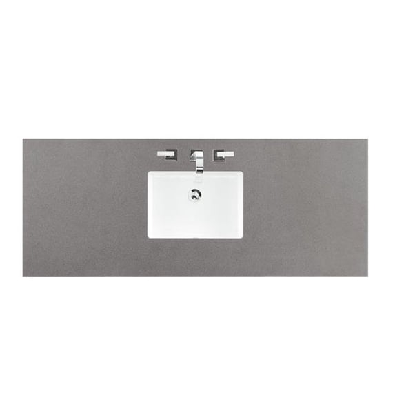 James Martin Furniture 050-S60S-GEX-SNK 60 in. & 3 cm Bristol Grey Expo Quartz Single Bathroom Vanity Top with Sink