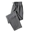 thumbnail image 4 of Muscularfit Gray Yoga Dress Pants Oversize Big & Tall Plain Streetwear Full Baggy Flat Front Mens Stretch Pants,XXXXL, 4 of 5