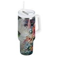 thumbnail image 4 of YAZAOO Tumbler 40oz Insulated Stainless Creative Cat with Colorful Flowers Painting Pattern Steel Water Bottles, 4 of 9