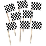 50 Piece Checkered Racing Flag Party Food Picks For Race Car Party Sports Event
