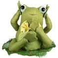 thumbnail image 2 of Northlight Smiling Hear No Evil Frog with Bowtie Spring Decoration - 7.5" - Green and Yellow, 2 of 6