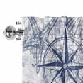 thumbnail image 2 of Vintage Nautical Window Valance for Kitchen, Summer Navy Blue Compass Shell Starfish Map Rod Pocket Short Curtain for Small Windows, Light Filtering Decorative Valance, 60 x 14 Inch, 1 Panel, 2 of 9