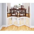 thumbnail image 3 of Wooden Freestanding Foldable Pet Gate for Dogs, 24 inch 4 Panels Step Over Fence, Dog Gate for The House, Doorway, Stairs, Extra Wide (White, 24" Height-4 Panels), 3 of 8