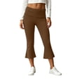 thumbnail image 2 of SwiftWear Women's Fold Over Flared Leggings Yoga Capri Pants High Waisted Elastic Waistband Workout Trousers for Gym Fitness Running, 2 of 8