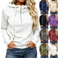 thumbnail image 2 of Oksale Half Zip Hoodies for Women Loose Long Sleeve Drop Shoulder Sweatshirts Casual Drawstring with Pocket Cozy Soft Fall Athletic Fashion Clothing 2026 White XL, 2 of 7
