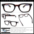 thumbnail image 2 of Classic Narrow Rectangle Horn Rim Blue Light Filter Computer Glasses [Tortoise], 2 of 8
