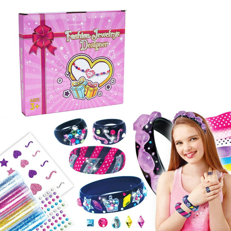 DIY Jewelry Making Kit for Kids 6-12 DIY Hair Accessories Headband for 7 8  9 10 Year Old Girls Arts & Craft for Kids Christmas Crafts Birthday