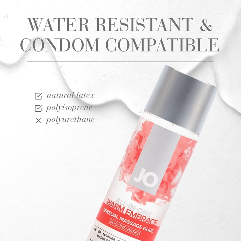JO All-in-One Warm Embrace Personal Lubricant, Silicone-Based Lube &  Massage Glide Oil, Fragrance-Free, 4 fl oz