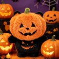 thumbnail image 5 of Halloween Pumpkin Plush Doll Soft Jack O Lantern Stuffed Figure, Cute Fluffy Toy Tabletop Holiday Decor Gift, 5 of 8