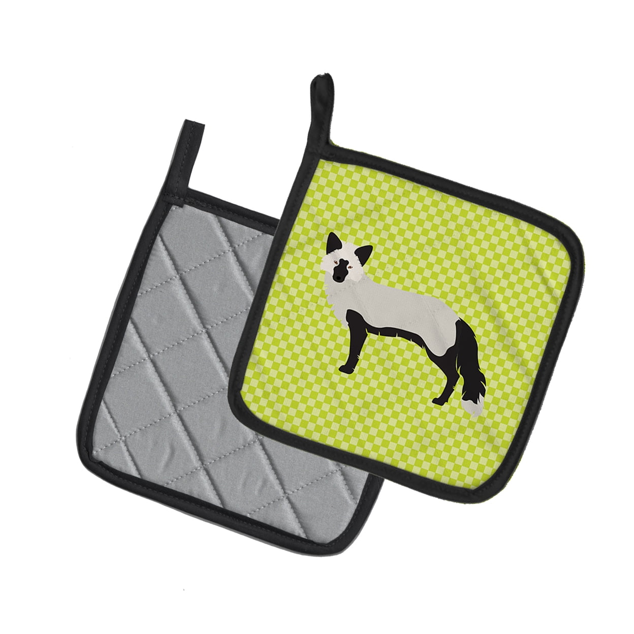 Caroline's Treasures Silver Fox Green Pair of Pot Holders