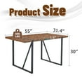 thumbnail image 2 of 55"Solid Wood Kitchen Table - Seats 4-6, Metal Legs, Modern & Durable, 2 of 12