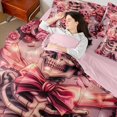 thumbnail image 5 of Feelyou Pink Bowknot Skeleton Twin Bedding Sets 7-Piece for Teen, Romantic Rose Floral Bedding Comforter Set, Gothic Valentine's Day Reversible Sheet Sets, Lightweight Room Decor, 5 of 8