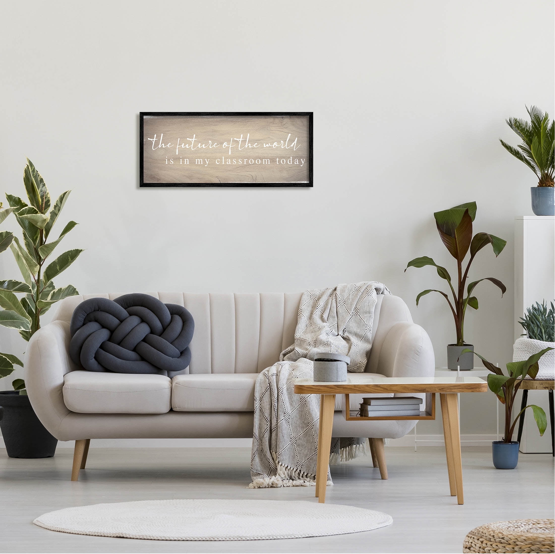 Stupell Industries Rustic Classroom Teacher Quote Graphic Art Black Framed Art Print Wall Art, Design by Daphne Polselli