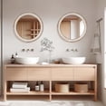 thumbnail image 5 of "23.62 Inch Round Farmhouse Wall Mirror - Wooden Whitewash Decorative Circle Mirror for Bathroom Vanity, Bedroom, Entryway, Living Room, Kitchen | Walmart", 5 of 9
