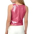 thumbnail image 4 of SGFCWSX Girls Sleeveless Cropped Tank Tops Teens Metallic High Neck Dressy Top Red Size 13-14Years, 4 of 6