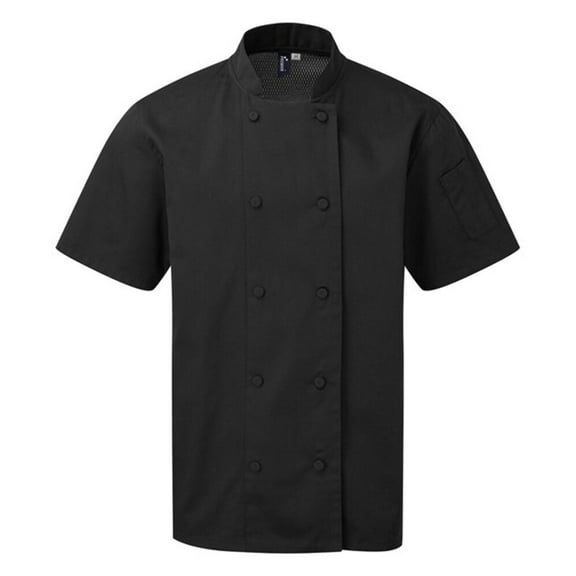 Premier Mens Coolchecker Short-Sleeved Chef Jacket