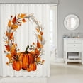 thumbnail image 2 of Manfei Thanksgiving Pumpkin Print Shower Curtain 72Wx84L,Autumn Harvest Bathroom Shower Curtain, 2 of 5