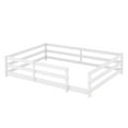 thumbnail image 5 of Floor Bed, Full Size Montessori Bed Frame, Wood Floor Bed with Fence and Guardrails, No Box Spring Needed, White Wood Finish, 5 of 11