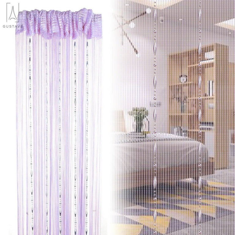 Yipa Window-Door-Tassel-String-Curtain Crystal Beads Room Divider Panel  Fringe Beaded