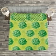 thumbnail image 3 of Ambesonne Artichoke Quilted Bedspread Set 3 Pcs, Eating Greens Garden Art, Queen Size, Apple Green Fern Green, 3 of 3