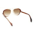 thumbnail image 4 of Asymmetrical Swirl Top Bridge Plastic Retro Racer Sunglasses All Brown, 4 of 4