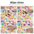thumbnail image 4 of Colorful Geometry Round Fitted Tablecloths Table Covers Wipeable Waterproof Elastic for Kitchen Dinning Parties Wedding Picnic Small Fits 40-44 Inch Table Size, 4 of 5