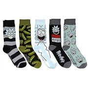 Hyp Rick and Morty Peace Among Worlds Men's Crew Socks 5 Pair Pack