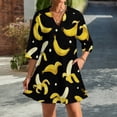 thumbnail image 2 of Banana Womens Dress With Pockets Summer V Neck 3/4 Sleeve Dress Plus Size Loose Dress, 2 of 7