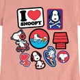 thumbnail image 3 of Peanuts - I Heart Snoopy Patches - Youth Girls Short Sleeve Tee, 3 of 6