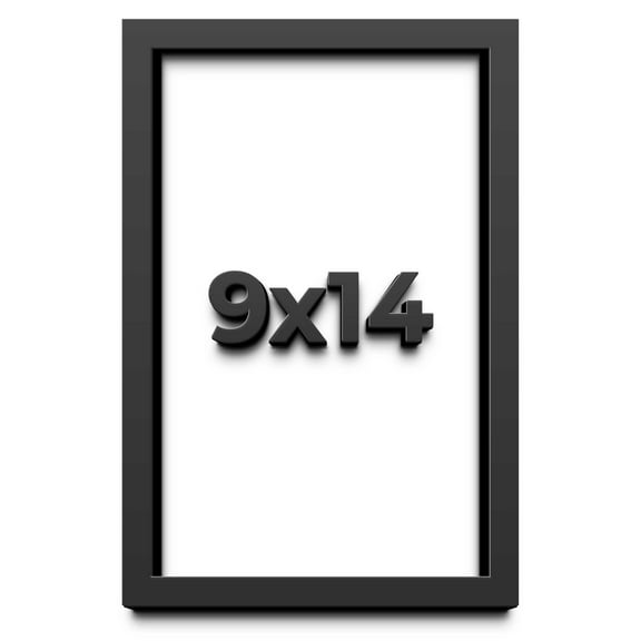 9x14 Shadow Box Frame Black | 1 inches Deep Real Wood Contemporary Shadowbox Display Frame | UV