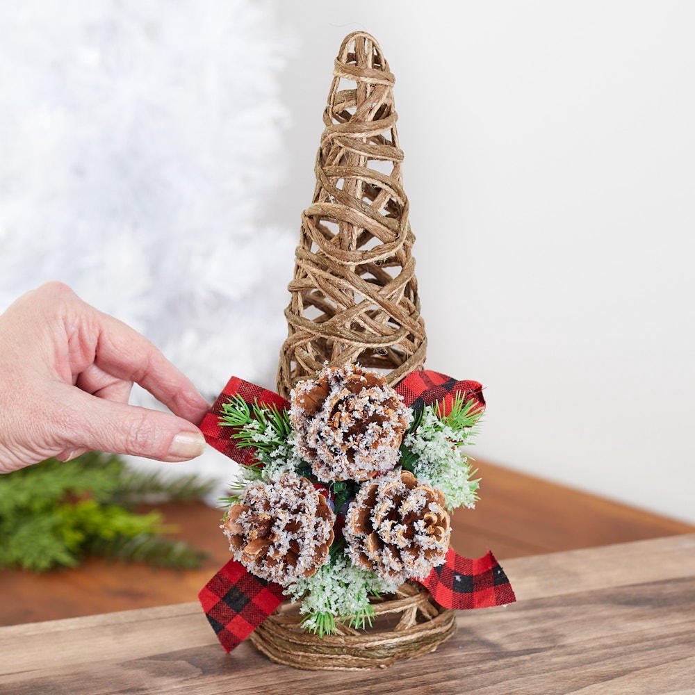 3pc Mixed Rustic Jute Woven Trees and Star Ornament Set - for Christmas Decor - Factory Direct Craft