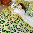 thumbnail image 4 of Manfei Leopard Cheetah Print 7-Piece Bedding Comforter Set for Teens Girls Boys,Bling Golden Glitter King Bedding Sets,Gradient Green Yellow Ultra Soft Bed Sheets,Ultra Soft Home Decor, 4 of 8
