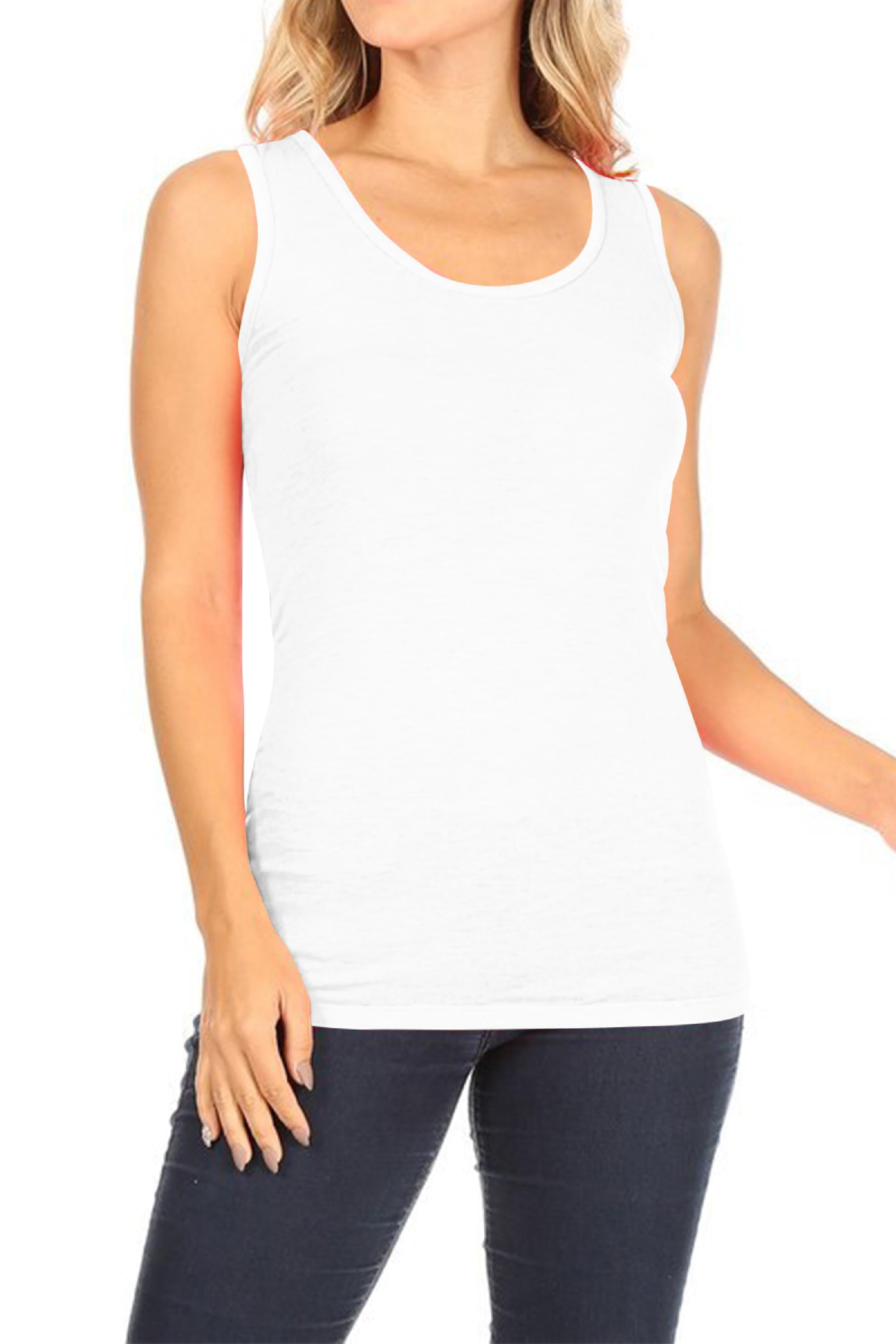 Women's Lightweight Casual Sleeveless Scoop Neck Solid Basic Camisole Tank Top