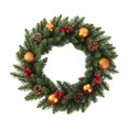thumbnail image 2 of Couronne de Noël Artificielle / Pics de Baies Guirlande de Pin / Couronne Suspendue pour Porte pour Déco de Maisons des Fêtes / Décoration d'Hiver pour Porte d'Entrée avec Verdure et Baies Rouges, 2 of 6