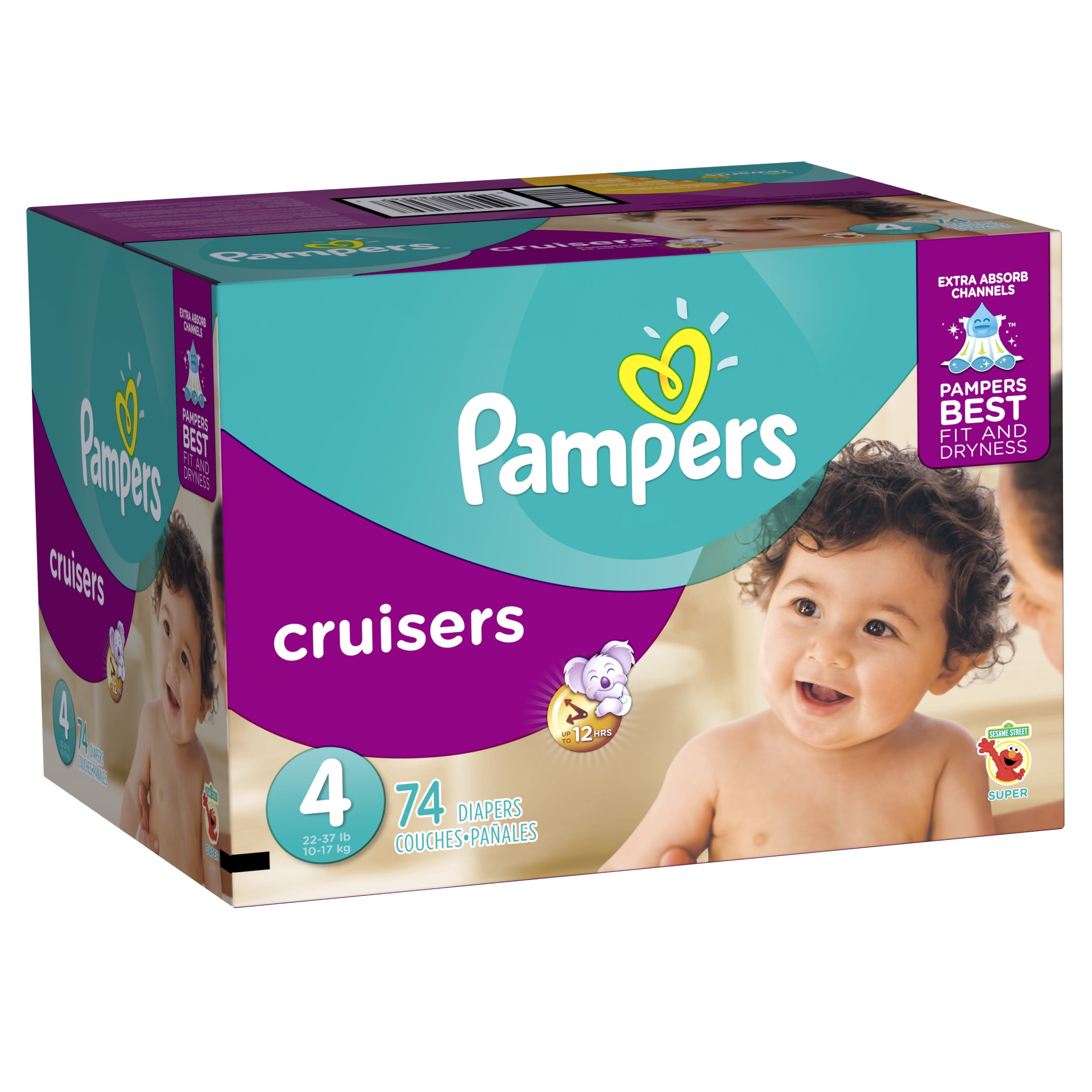 Pampers Cruisers Diapers Size 4 74 count - Walmart.com