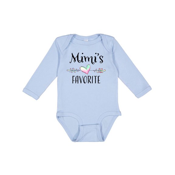 Inktastic Mimi's Favorite- Heart Grandchild Boys or Girls Long Sleeve Baby Bodysuit