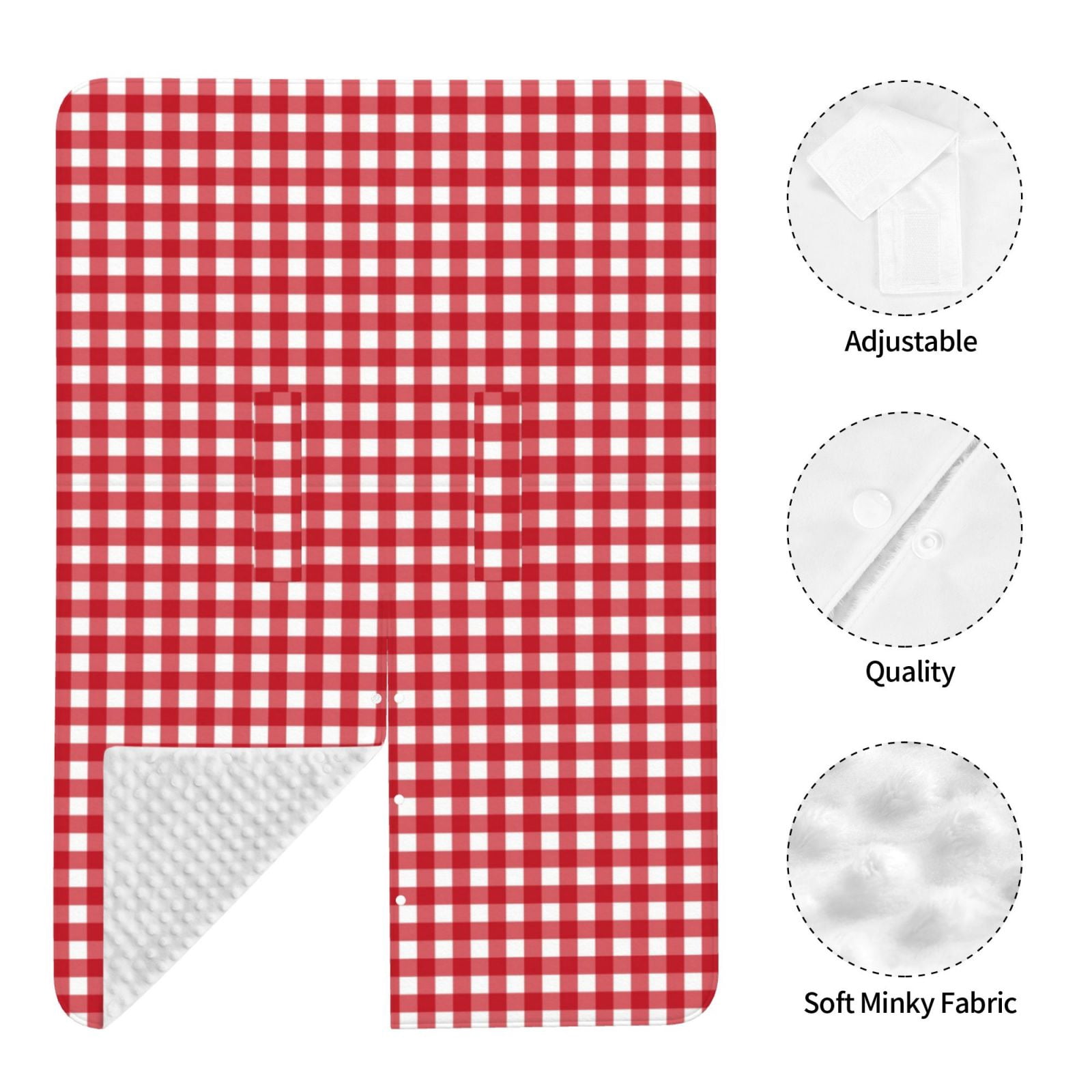 Naloa Red Checkboard Baby Car Seat Cover, Breathable Baby Carrier Cover, Multiuse Baby Carrier Cover & Nursing Breastfeeding Cover