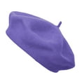 thumbnail image 2 of TOPTIE Classic Wool Beret French Style Artist Basque Beanie Hat 60% Wool-Violet, 2 of 8