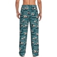 thumbnail image 3 of Uemuo Modern Excavator Pattern Men's Wide Leg Palazzo Lounge Pants with Pockets Light Weight Loose Comfy Casual Pajama Pants-Small, 3 of 9