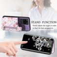 thumbnail image 4 of Allytech Galaxy S20 Ultra Case with Zipper Pocket & Cards Holder, Floral Slim Wallet Case for Girls Women Shockproof Stand Compatible with Car Mount Phone Case for Samsung Galaxy S20 Ultra -Purple, 4 of 9