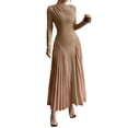 thumbnail image 2 of QUNYINEY Long Sleeve Dresses for Women Wedding Guest Evening Yellow Long Party Bodycon Dresses Crew Neck Prom Formal Slim Fit Flowy Dresses, 2 of 7