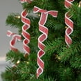 thumbnail image 3 of Northlight 6ct Bonbons Givrés Rouges et Blancs Torsadés Ornements de Noël 9 Pouces, 3 of 6