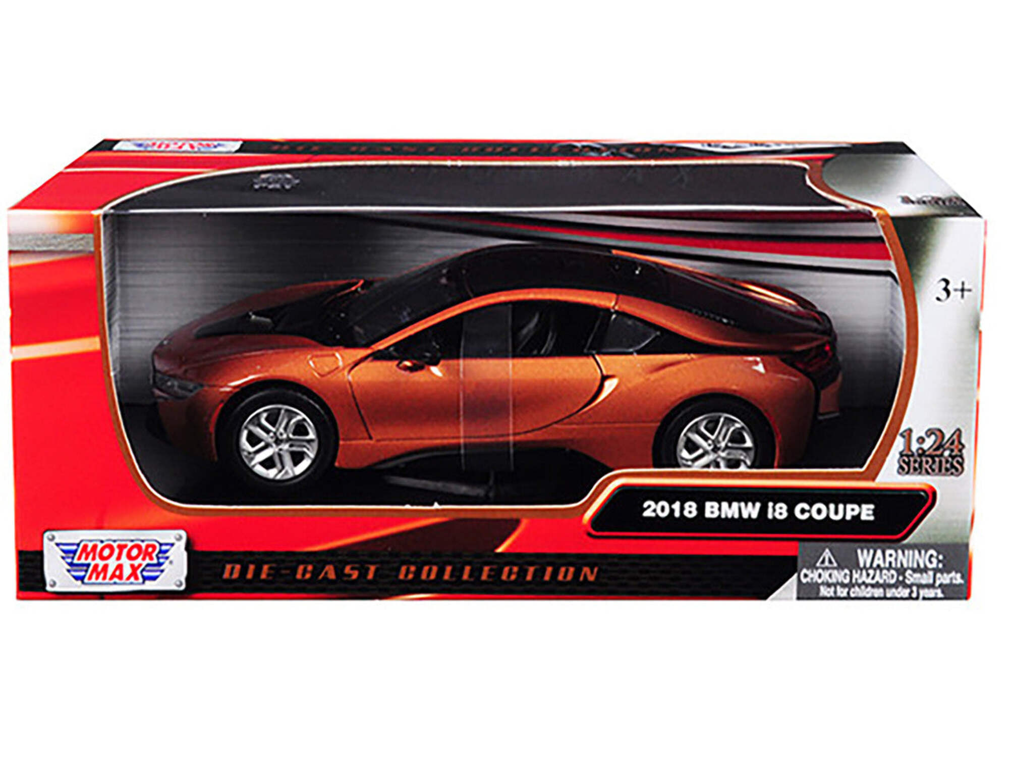 2018 BMW i8 Coupe Metallic Blue with Black Top 1-24 Diecast Model